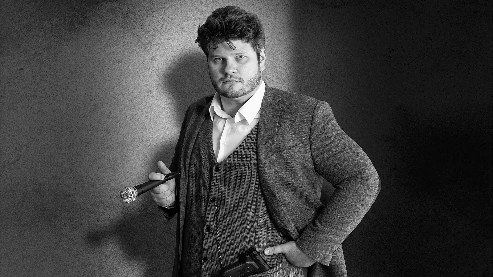 Foto für das Event von Jan Philipp Zymny – „Illegale Straßentherapie“ mit einem Schwarz-Weiß-Foto des Künstlers.