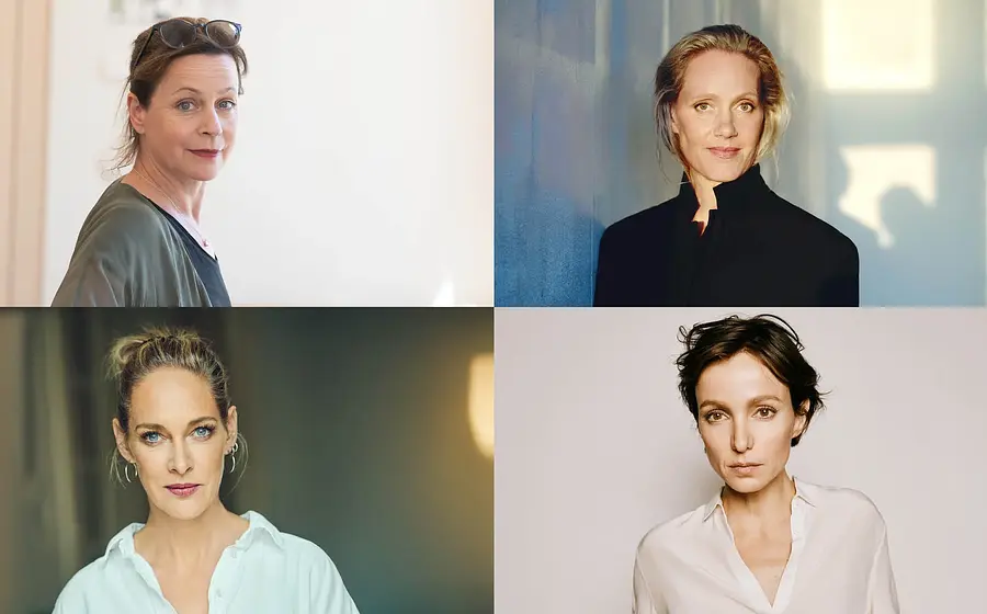 Collage von vier Bildern der Künstlerinnen Jule Ronstedt, Sophie von Kessel, Julia Koschitz und Anna Schudt