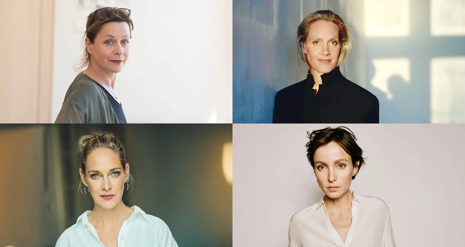 Collage von vier Bildern der Künstlerinnen Jule Ronstedt, Sophie von Kessel, Julia Koschitz und Anna Schudt