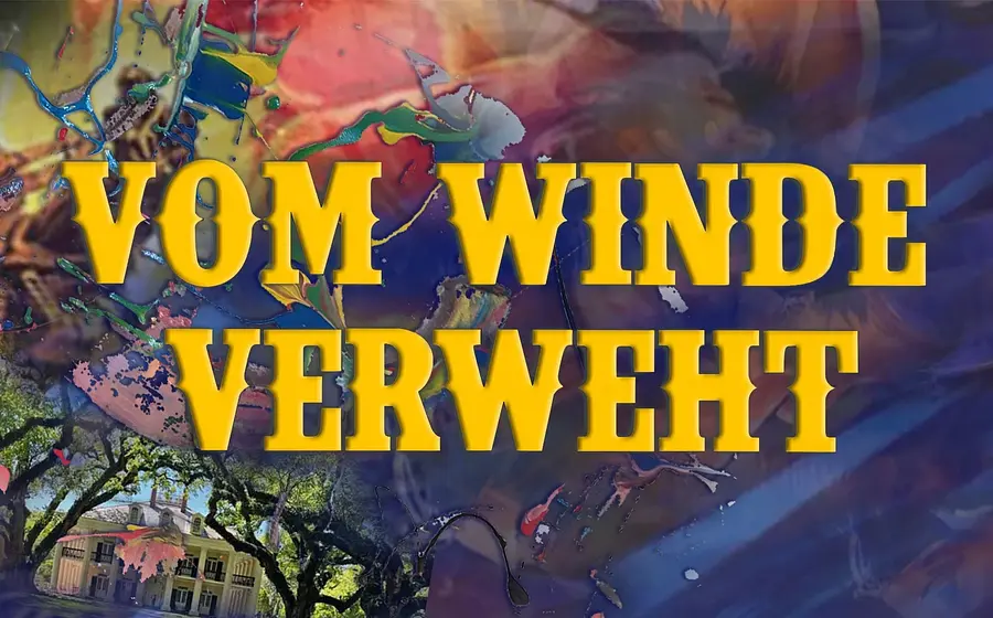 Artwork mit Schriftzug im Winde verweht. Im HIntergrund ein zerknülltes farbiges Papier