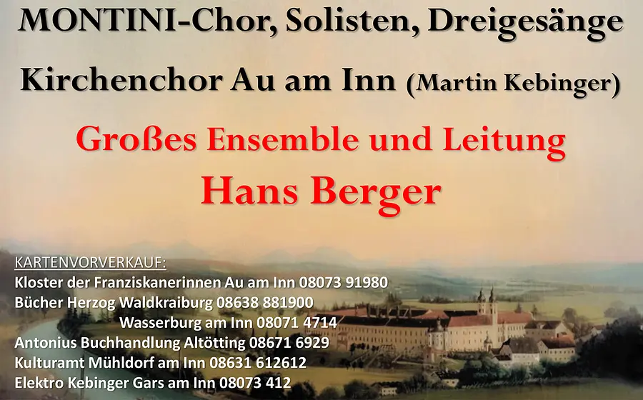 Plakat zur Veranstaltung Großes Alpenländisches Adventssingen mit Hans Berger