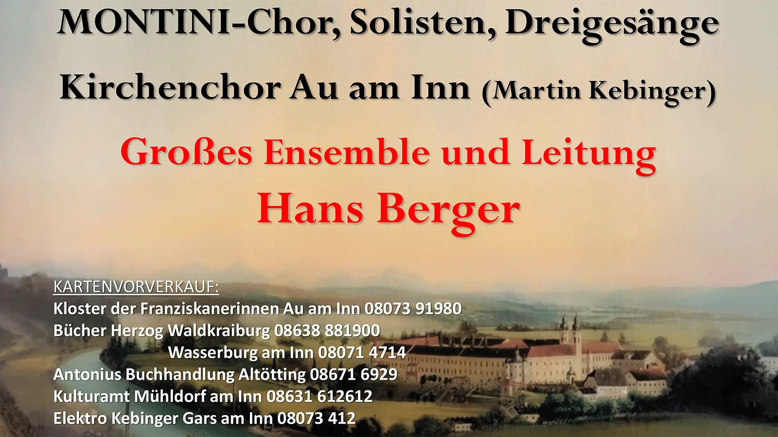 Plakat zur Veranstaltung Großes Alpenländisches Adventssingen mit Hans Berger