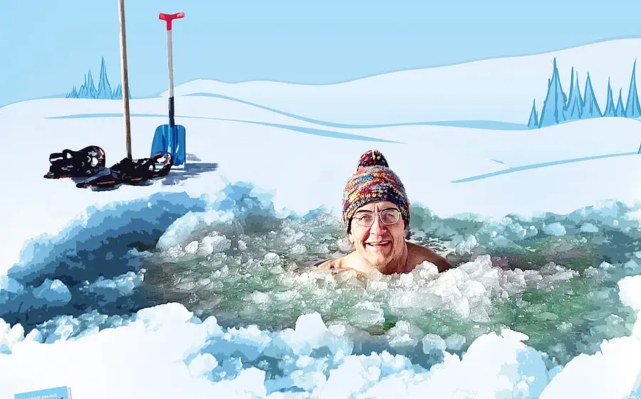 Foto für das Event Wigald Boning: Boning geht baden mit dem Künstler, der in eiskaltem Wasser badet.
