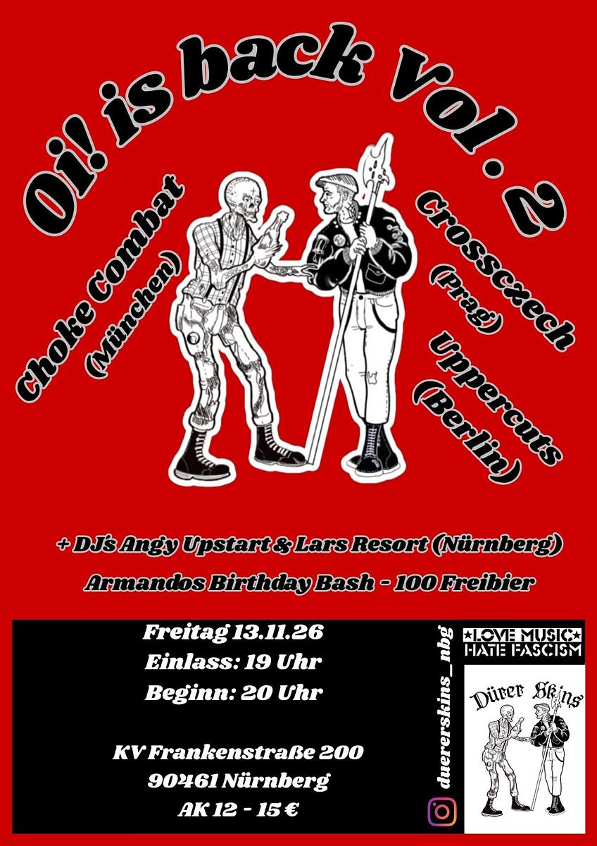 Oi! is back Vol. 2 w/Cho!ce Combat + Crossczech (CZ) + Uppercuts + Aftershow Party