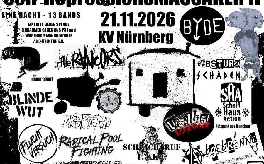 Soli Repressions Massaker II w/ Blinde Wut + Flucht Versuch + The Rancors + Abgebrannt + Byde u.v.m.